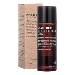 Тонер з муцином равлика и отрутою бджоли Benton Snail Bee High Content Skin Toner, Мініатюра 30мл Купити в офіційному магазині Україні