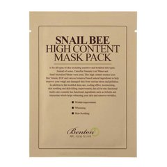Маска с муцином улитки и пчелиным ядом Benton Snail Bee High Content Mask 1 шт Купить в официальном магазине Украине