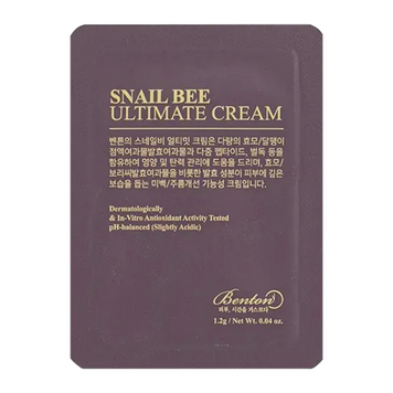 Крем с ферментированным муцином улитки и пчелиным ядом Benton Snail Bee Ultimate Cream, 1.2 г Купить в официальном магазине Украине