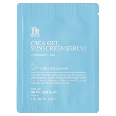 Зволожувальна сонцезахисна крем-сироватка з центелою Benton CICA Gel Sunscreen Serum SPF50/PA++++, 1.2 г Купити в офіційному магазині Україні