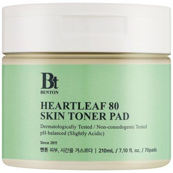Двухсторонние пилинг-диски с экстрактом гуттуинии Benton Heartleaf Skin Toner Pad, 70 шт Купить в официальном магазине Украине